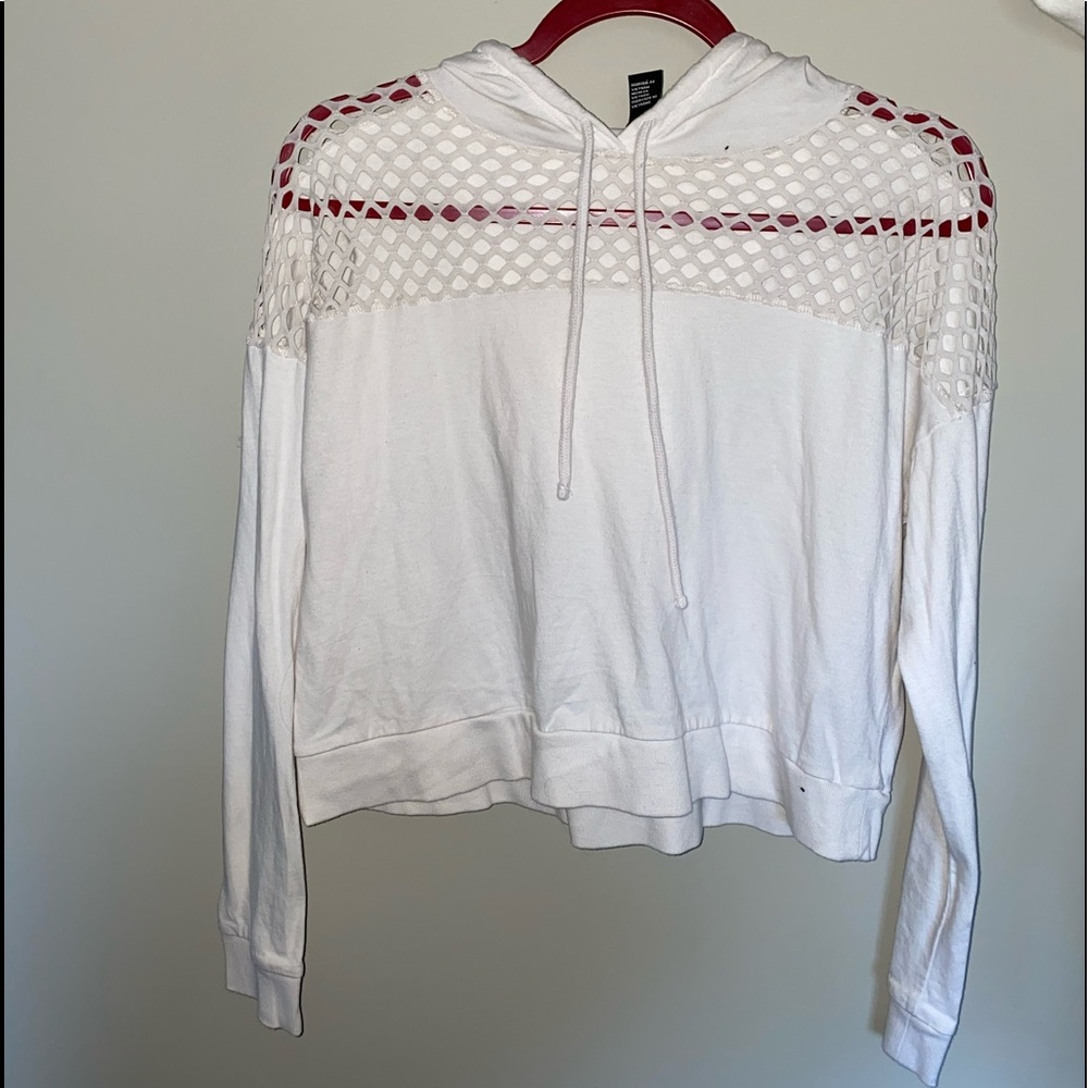 White Mesh Sweatshirt